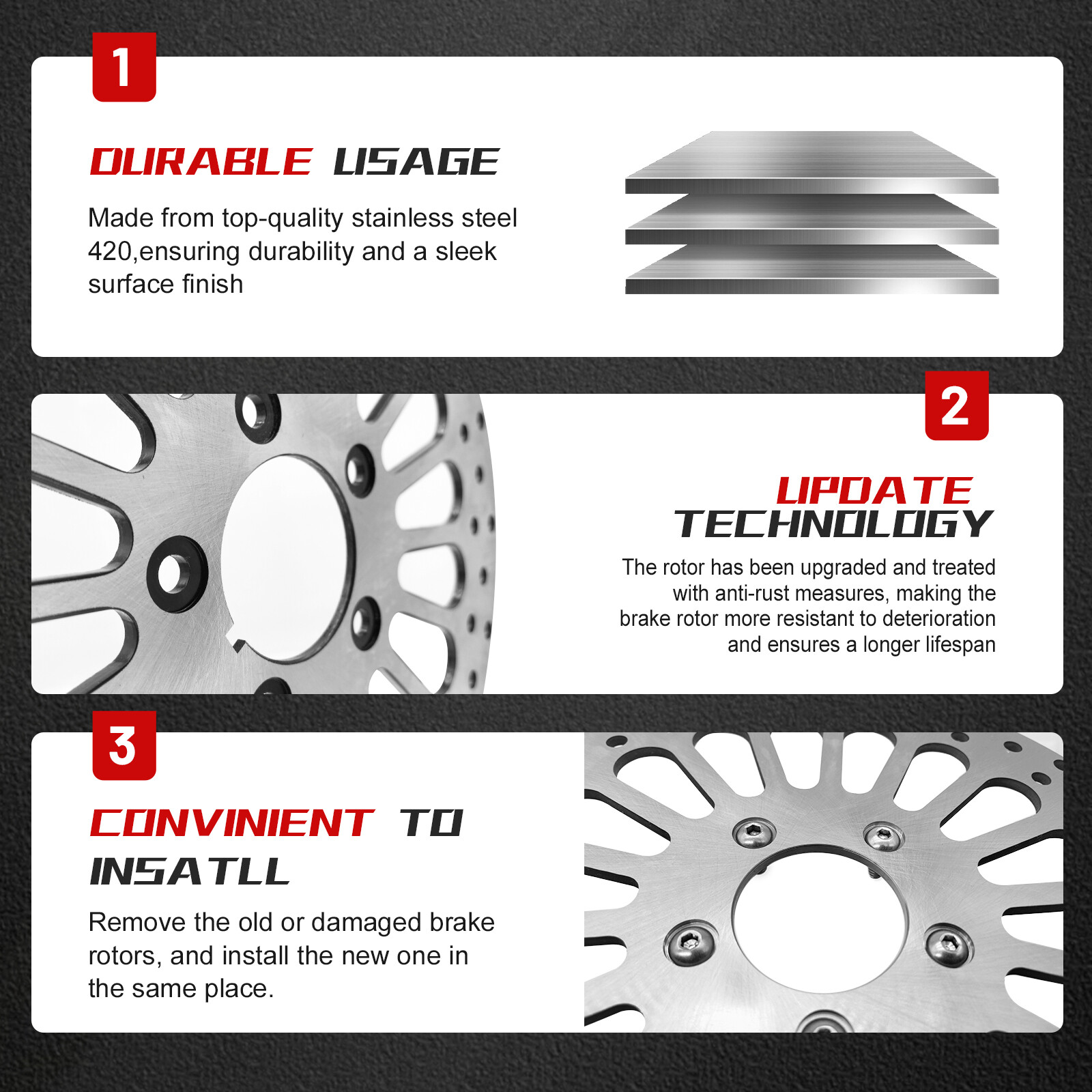 Harley Front Rotor 11.8 Set w/ Bolts for Touring Bagger Models 2008 Above US