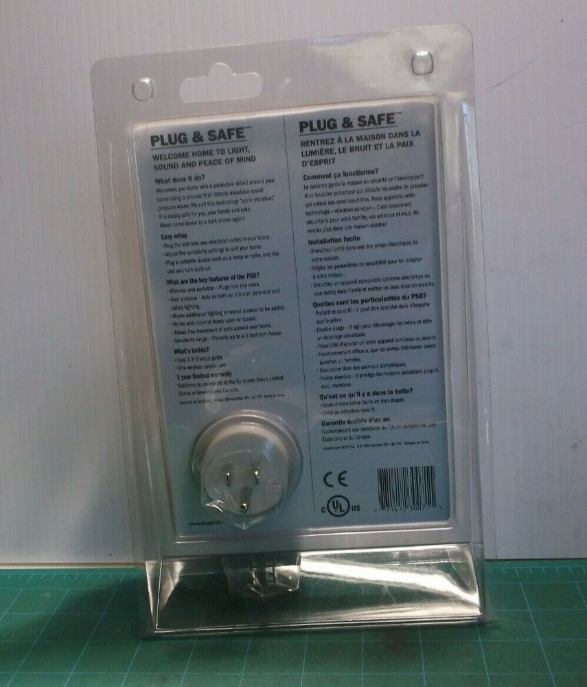 Plug & Safe PS8 Infrasonic Sound Activated Home Security Motion Sensing Device