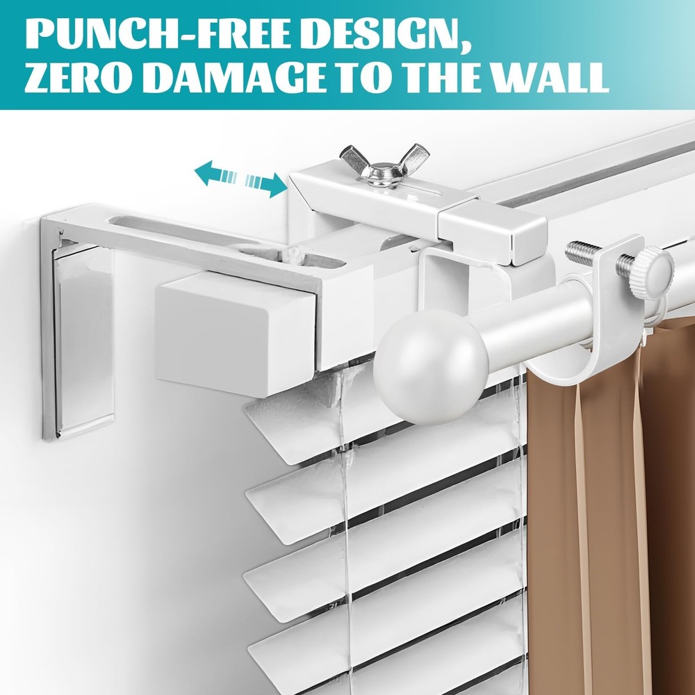 4 Pack Adjustable Curtain Rod Bracket Attachment for Outside Mounted Blinds,F...