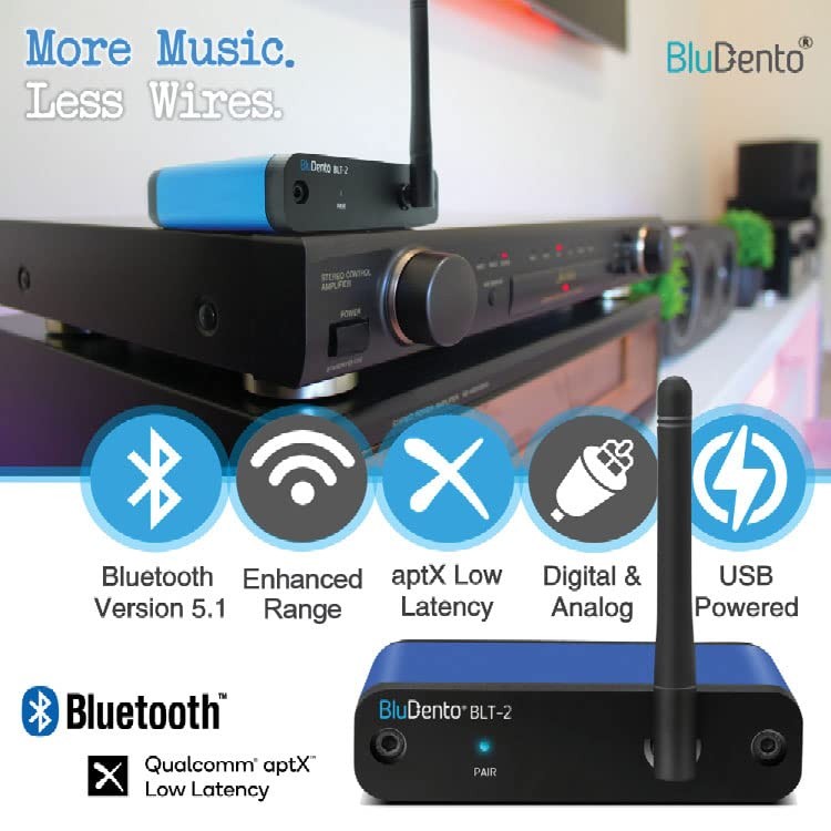 BLT-2 Hi-Fi Bluetooth 5.1 Audio Receiver – aptX HD/AAC, Medium, Blue