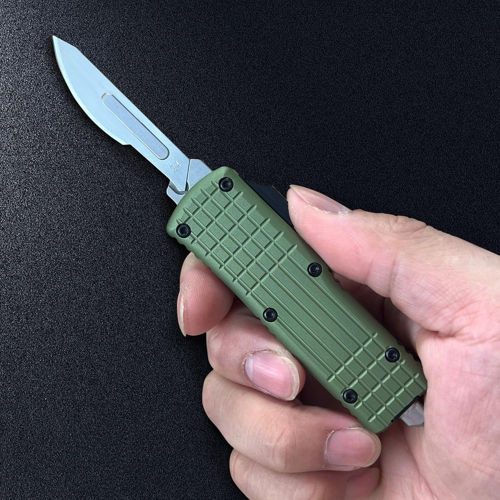 Automatic Utility Knife Push Button, EDC Pocket Boxcutters With Clip, Double ...