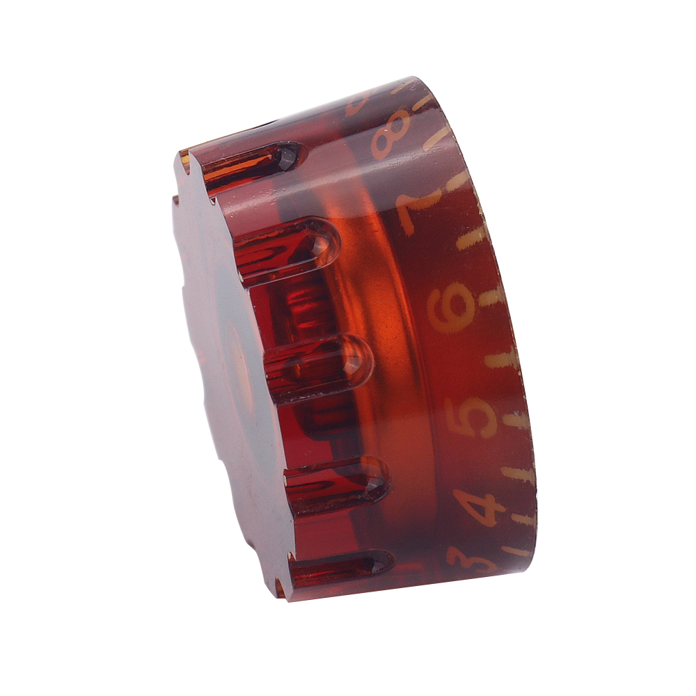 4Pcs Amber Knurled Guitar Knobs Volume Tone Speed Control Knobs for guitar bass