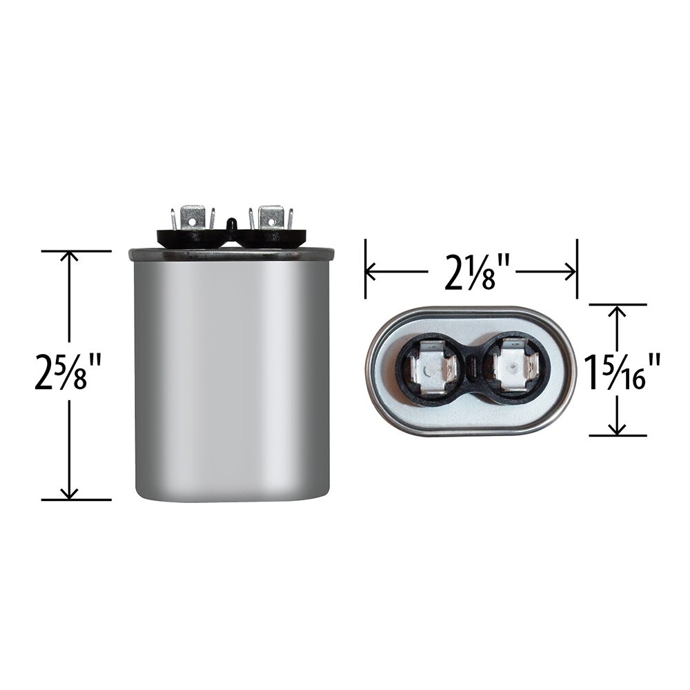 USA 5 uf/MFD 370-440 VAC volts Oval Run Capacitor 50/60 Hz - Lot-1