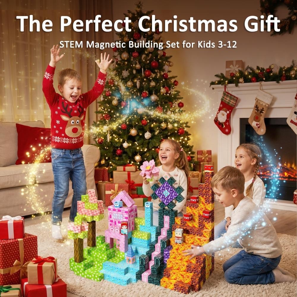 150 pcs Magnetic Stacking Cubes Building Blocks Toy Set for Kids, Boys And Girls