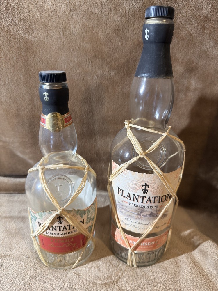 2 EMPTY RUM BOTTLES PLANTATION