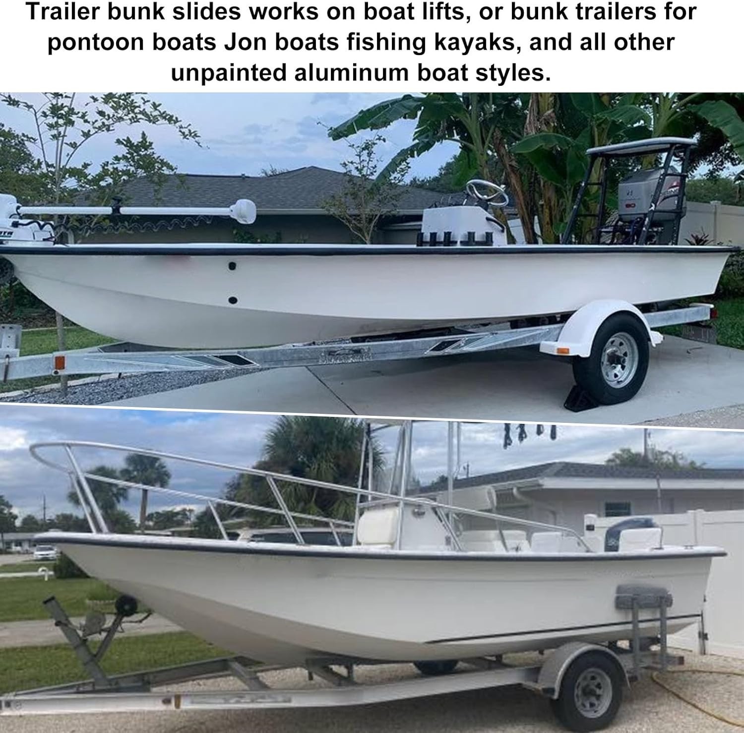 10PCS Boat Trailer Bunk Slides Kit - 8 Bunk Pads&2 Enders,Fits 3 Inch x 10 Inch