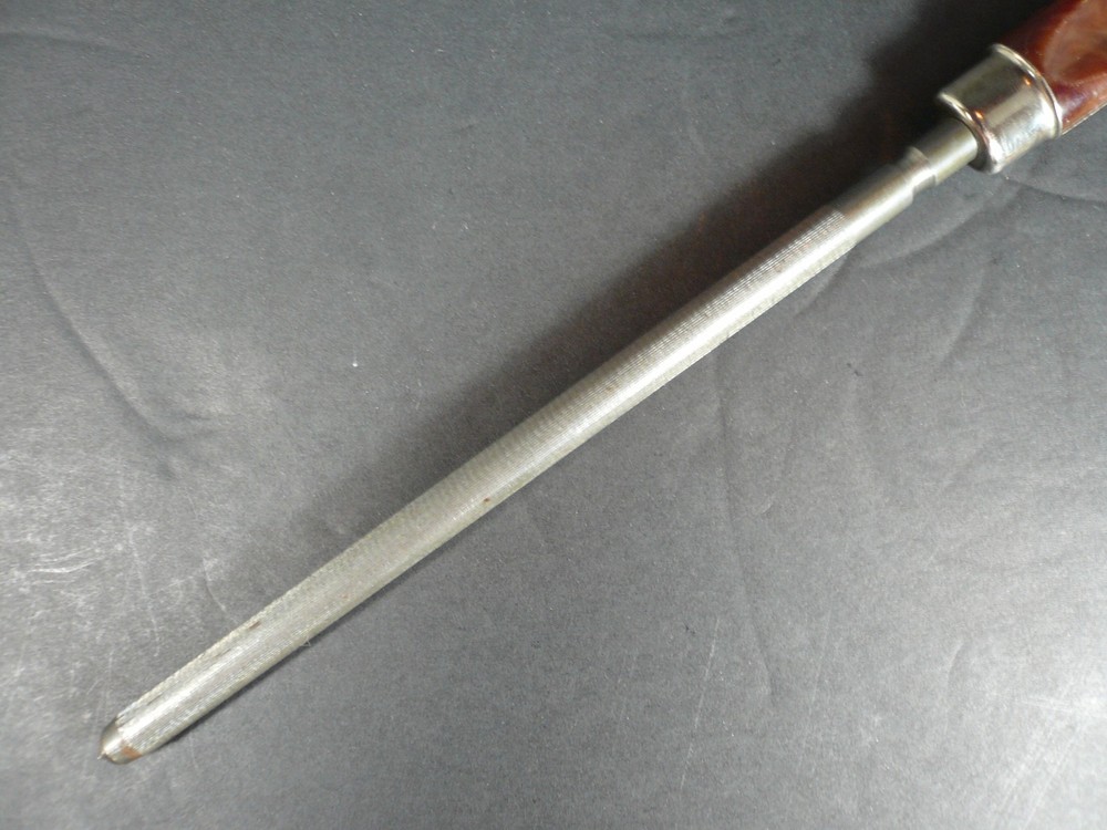 Vintage Bakelite Brown Marbleized 11" Sharpening Steel