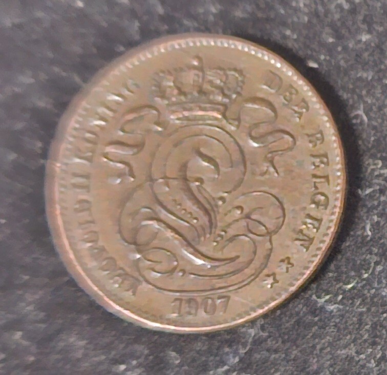 1907 Belgen 1 Cent Coin