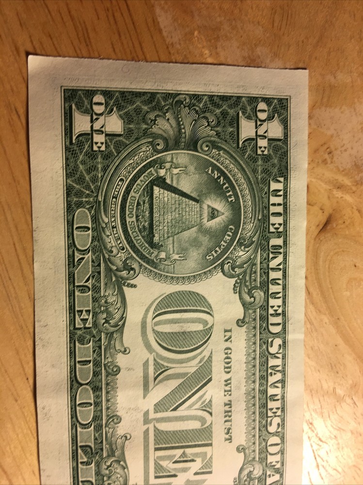 Fancy 2021 $ Bill Error w/Offset Print Obv.&Rev.4,5’s & 3,8’s Trinary Note