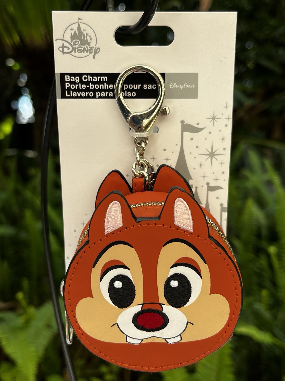 Disney Chip 'n Dale Two-Sided Zip Close Coin Purse/Bag Charm NEW