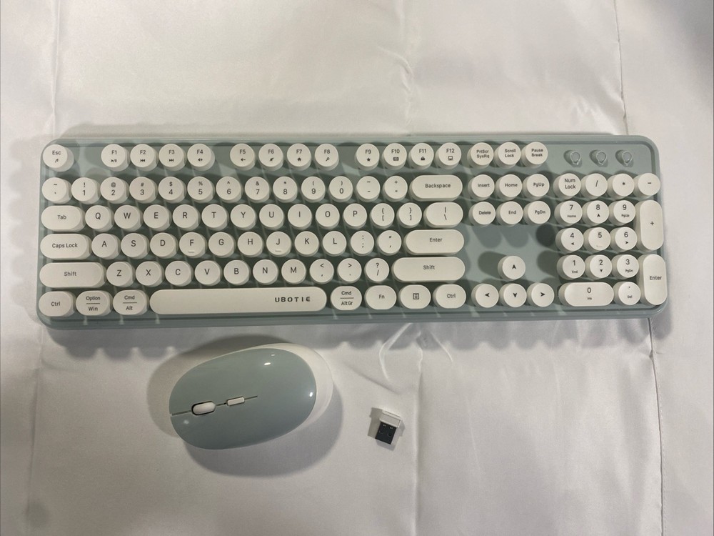 UBOTIE Colorful Computer Wireless Keyboards Mouse Combo, Typewriter Flexible Key