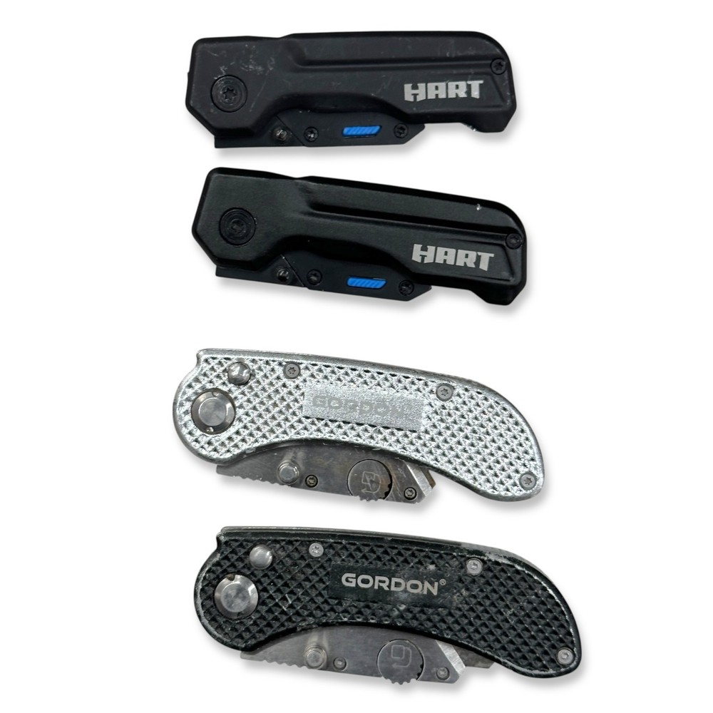 Hart, Gordon Folding Retractable Utility Knife Set, 4 Pcs