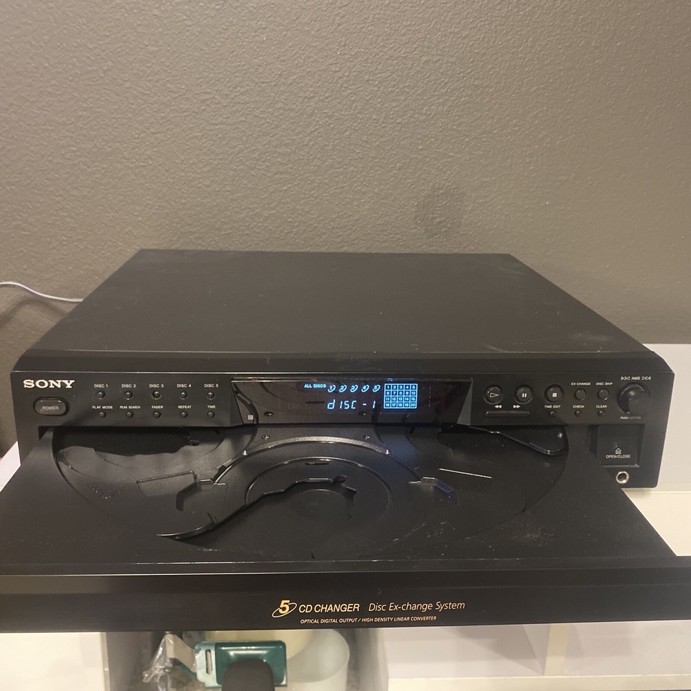 Sony CDP-CE375 5-Disc Carousel CD Changer Player TESTED Works Great!.