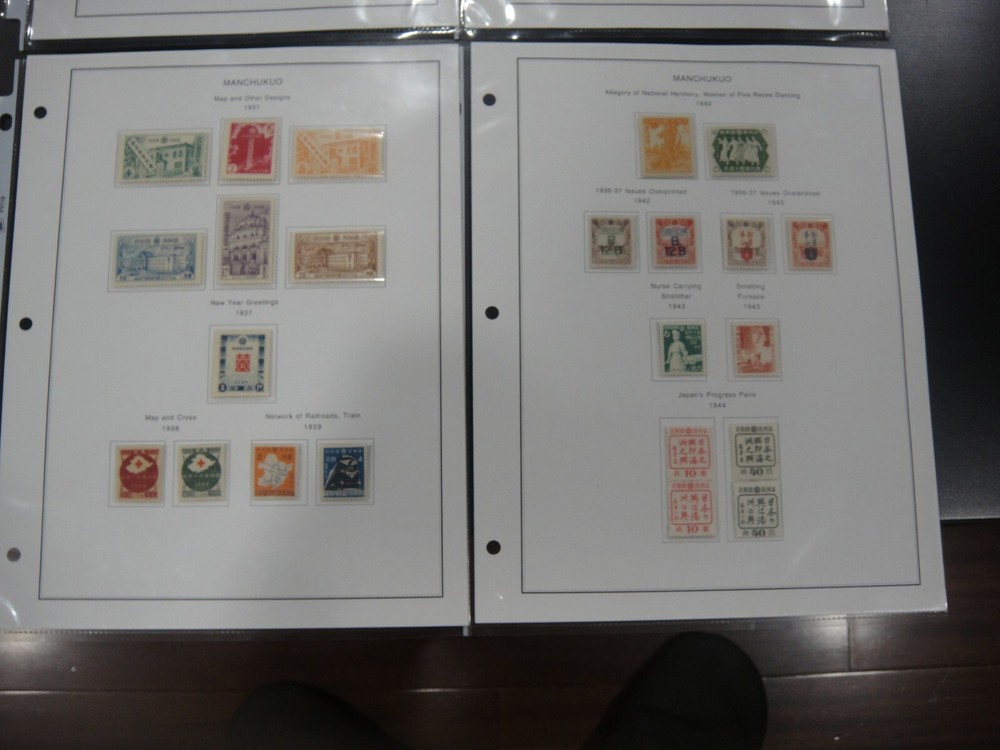 CHINA MANCHUKUO 1932-1945 11 Complete Collection Page without any Stamp