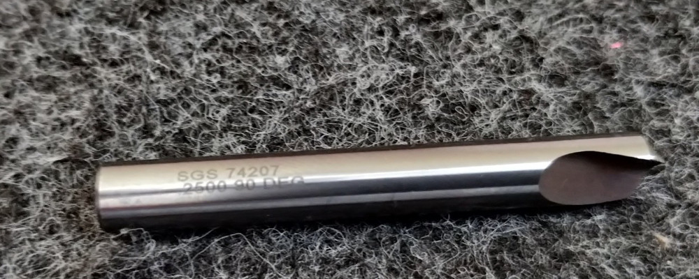 SGS  1/4" 90 DEGREE SINGLE FLUTE SOLID CARBIDE COUNTERSINK 74207