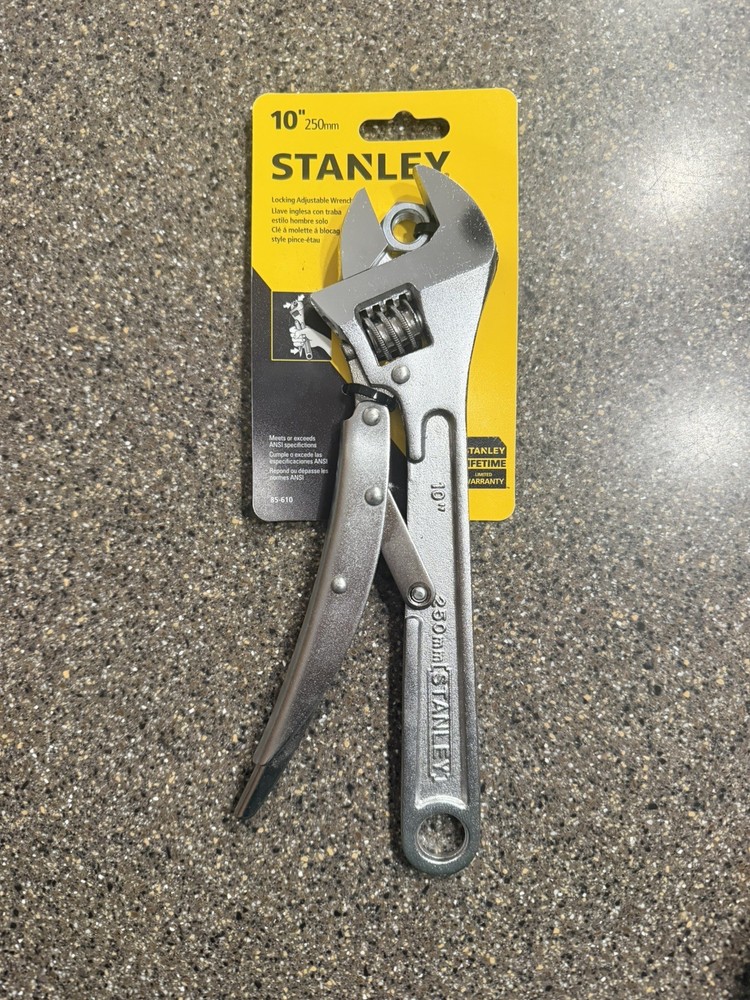 Stanley 10 In. MaxGrip Locking Adjustable Wrench - Quick Release - NEW!!
