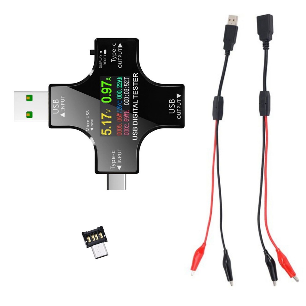 8 IPS Multiple Color Screen USB Power Meter Accepts Maximum Power: 150W