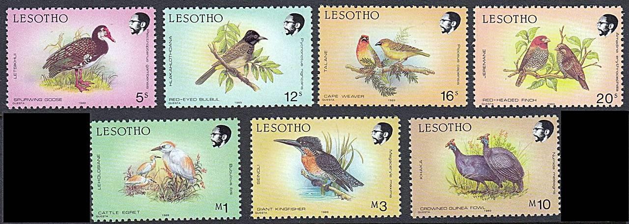 LESOTHO 1990 BIRDS perf.12-1/2x12 SC#620b/632b MNH 💲FREE SHIPPING💲