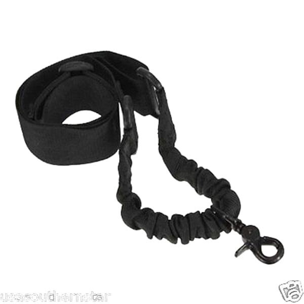 Tactical One Point Gun Bungee Sling Strap Length Adjustable Black
