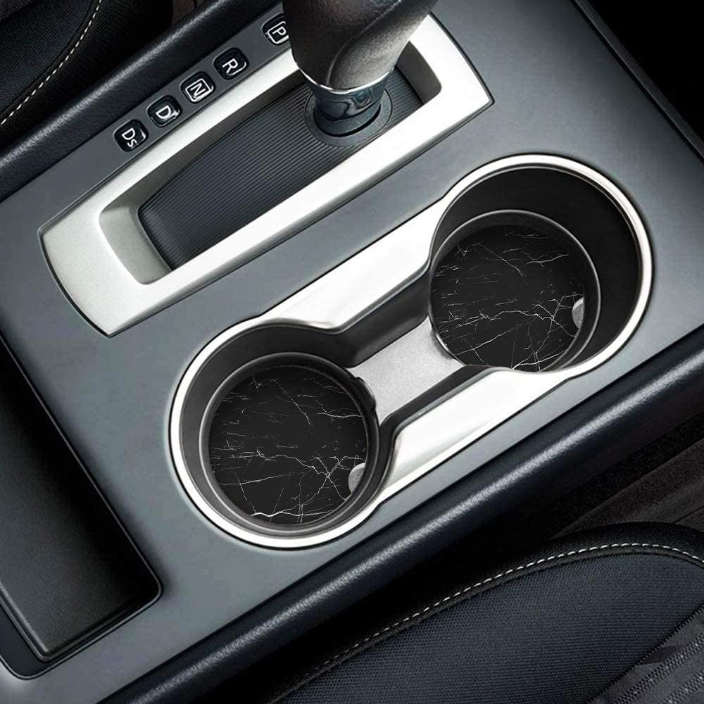 Absorbent Car Coasters 2 Pack for Cup Holders, 2.56" Ceramic Stone & Non-Scratch