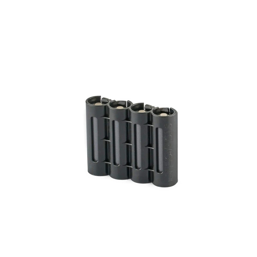 Slim Line AA 4 Pack Battery Caddy (Tuxedo Black)