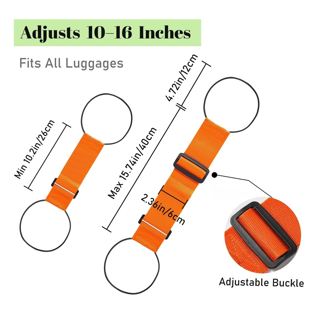 Multi Use Strong Adjustable Luggage Connector Straps for Suitcases,2 Pack Fle...