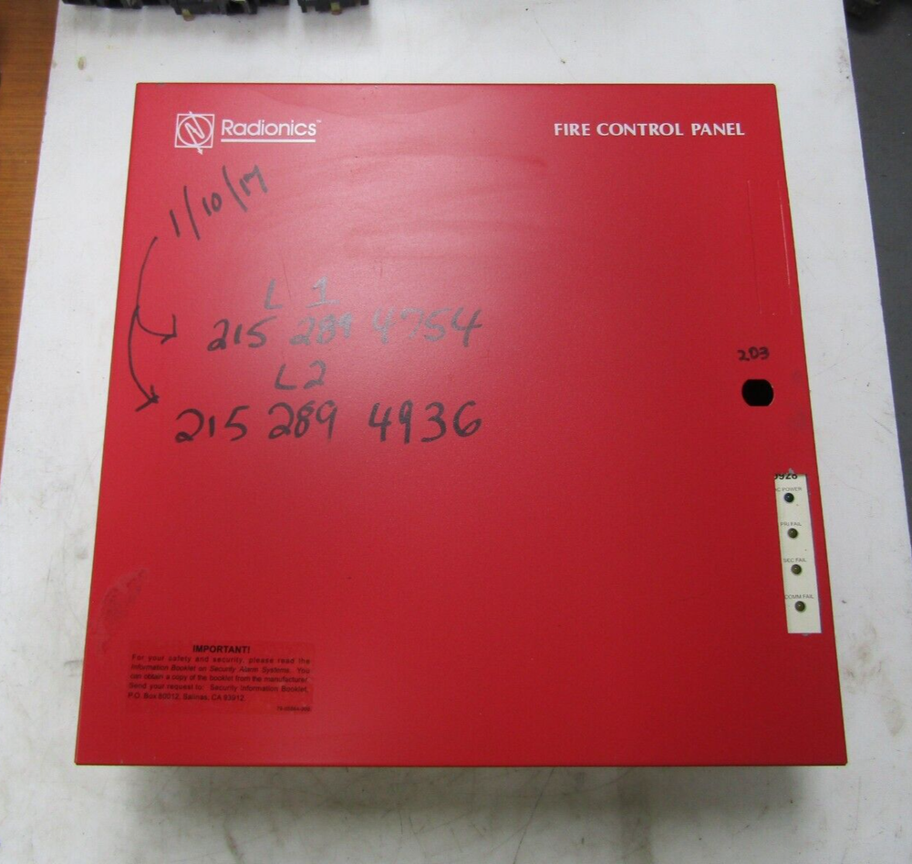 BOSCH PROTECTED PREMISES CONTROL PANEL W/ RADIONICS FIRE CONTROL PANEL D9412GV2