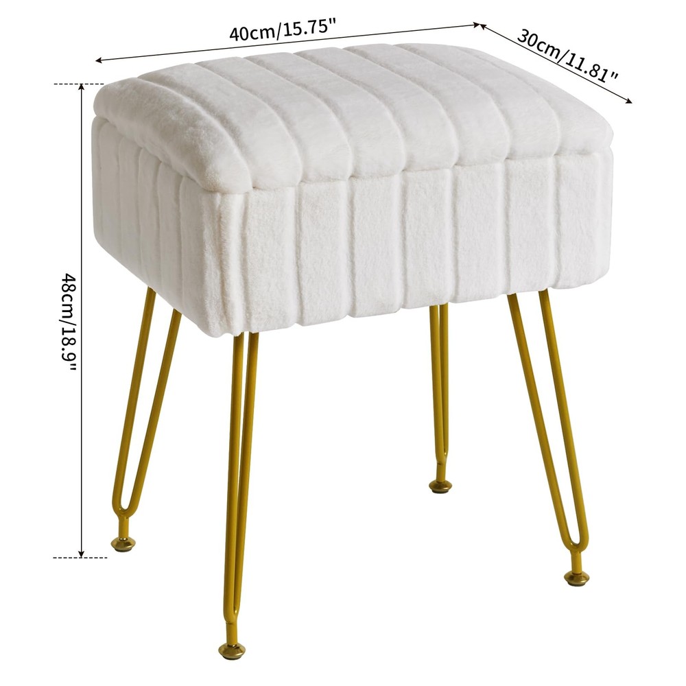 Stool Chair with Storage Space, Footrest Footstool Ottoman, Small Side Table,...