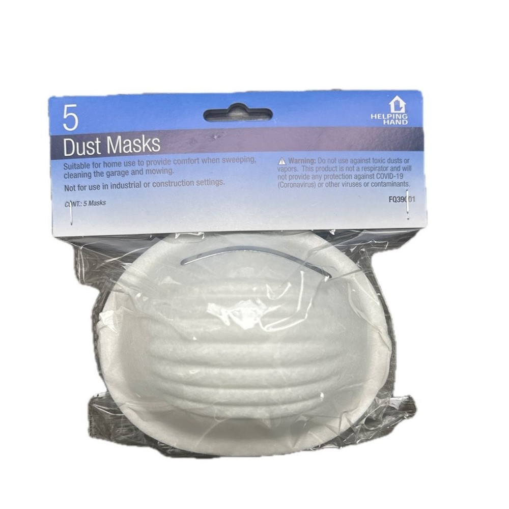 (25 Total) - 5x Helping Hands 5-Pack Dust Masks