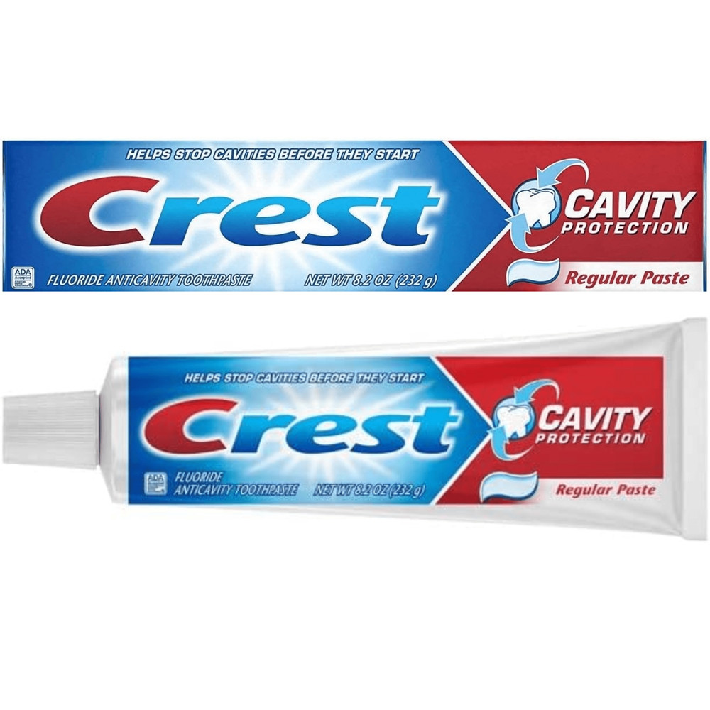Crest Fluoride Cavity Protection Toothpaste, Regular Past, 8.20oz (3 Pack)