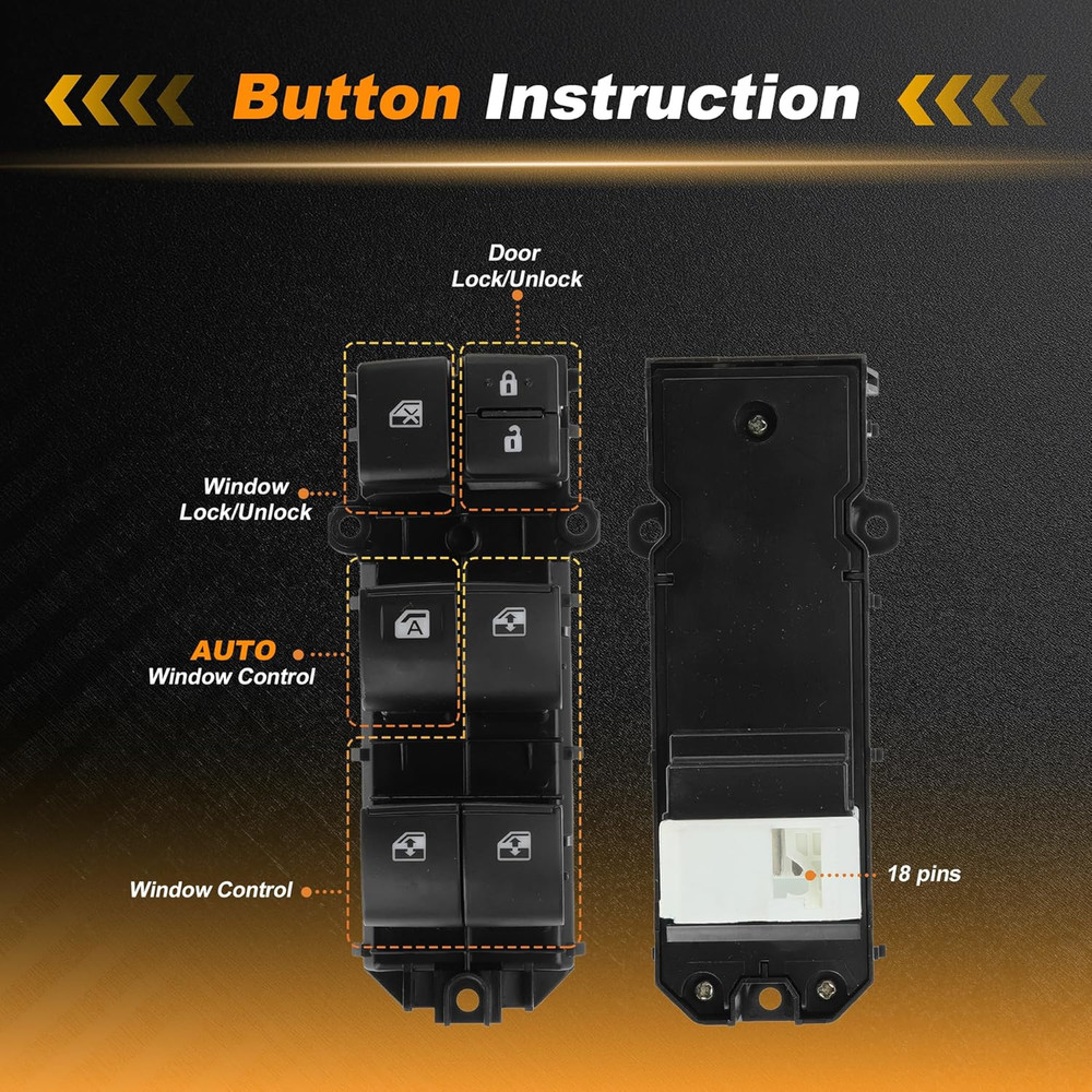2016-2023 Tacoma Front Left Driver Side Power Window Switch–Compatible