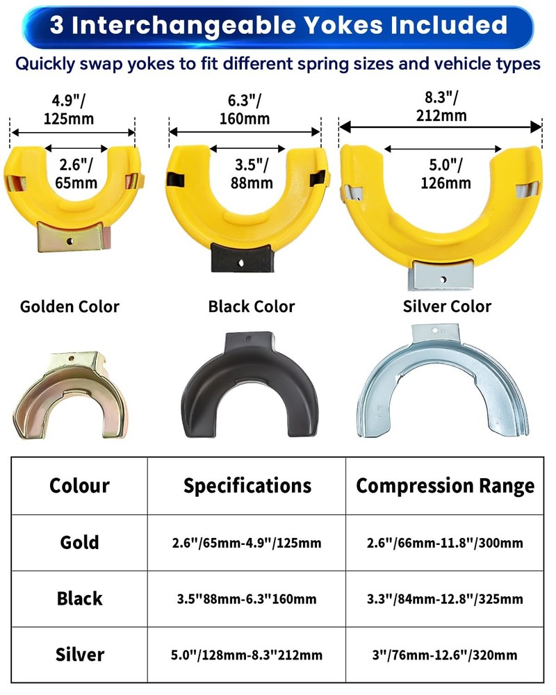 ATPEAM Macpherson Strut Spring Compressor Kit Universal Interchangeable Fork...