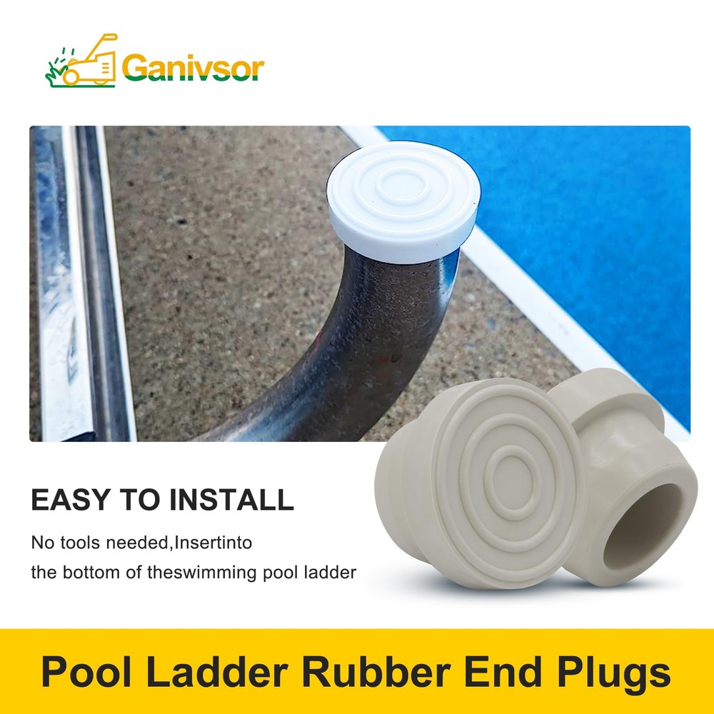4/Pack Pool Ladder Bumpers White for Inground Pool - Replace Pool Ladder Rubb...