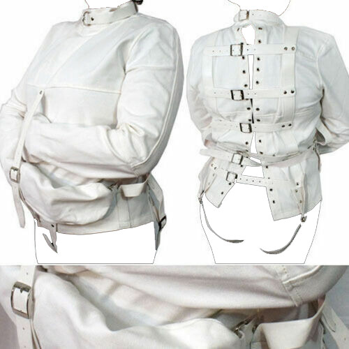 US Asylum Straitjacket Straight Jacket Costume Body Harness Armbinder Clubwear