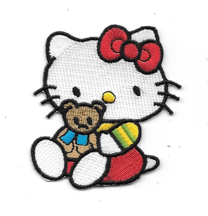 Hello Kitty Holding a Teddy Bear Embroidered Patch NEW UNUSED