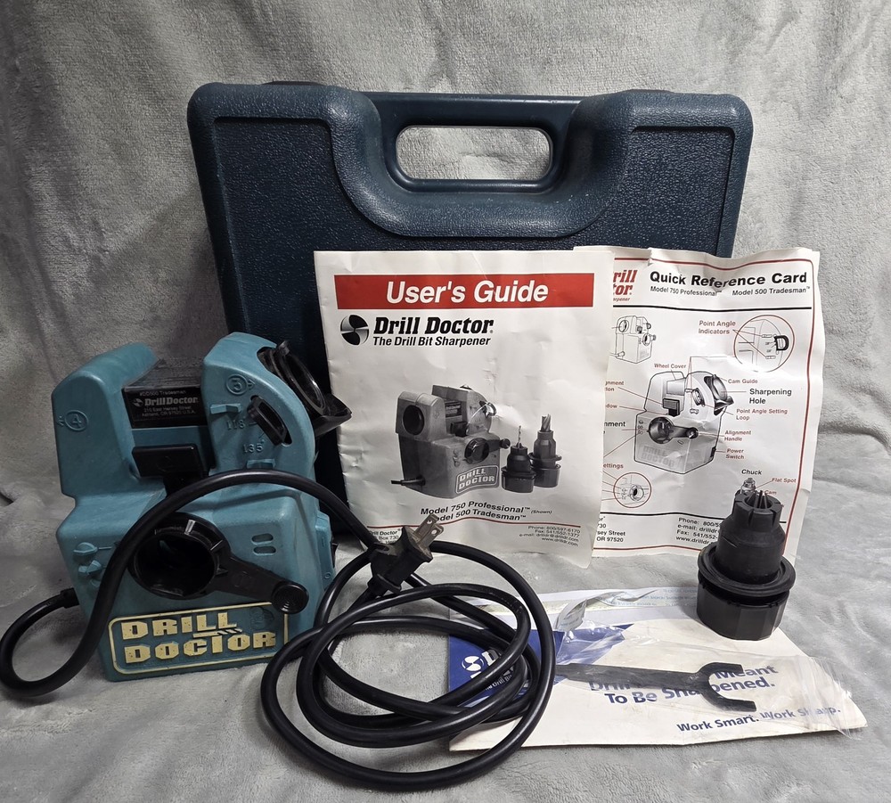 Drill Doctor DD500 Tradesman Drill Bit Sharpener Complete Kit w/ Case
