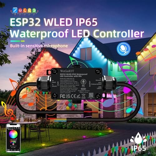 Waterproof ESP32 WLED Controller with Mic , Project for Pool Boat 1 Channel