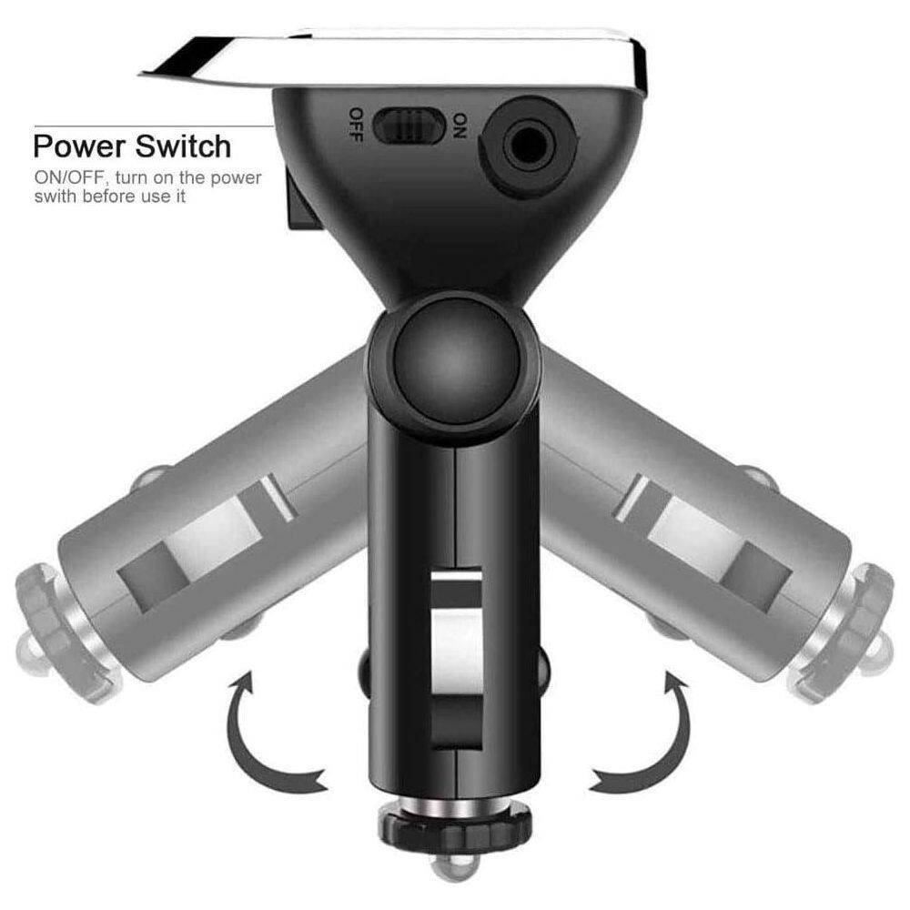 Bluetooth 5.4 FM Transmitter Car Adapter Light Switch Dual-Mic Hifi Bass Fast Ch