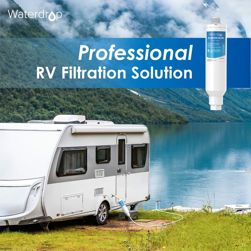 Waterdrop RV Inline Water Filter with Flexible Hose Protector, NSF Certified