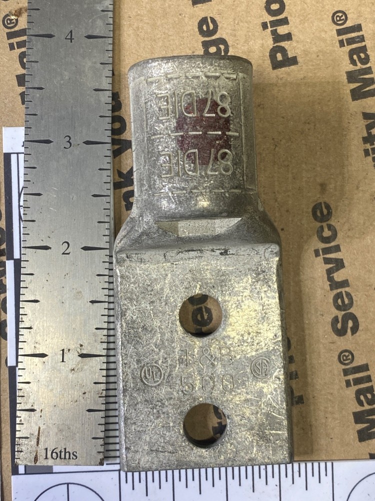 Two  Tin-Plated Copper Compression Lugs (Thomas & Betts 500 )