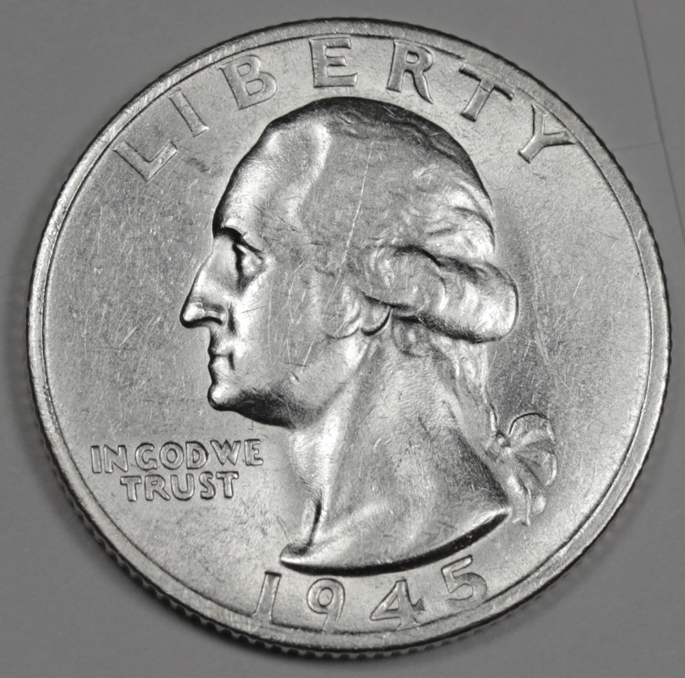 1945-s Washington Quarter.  High Grade. (Inventory A)