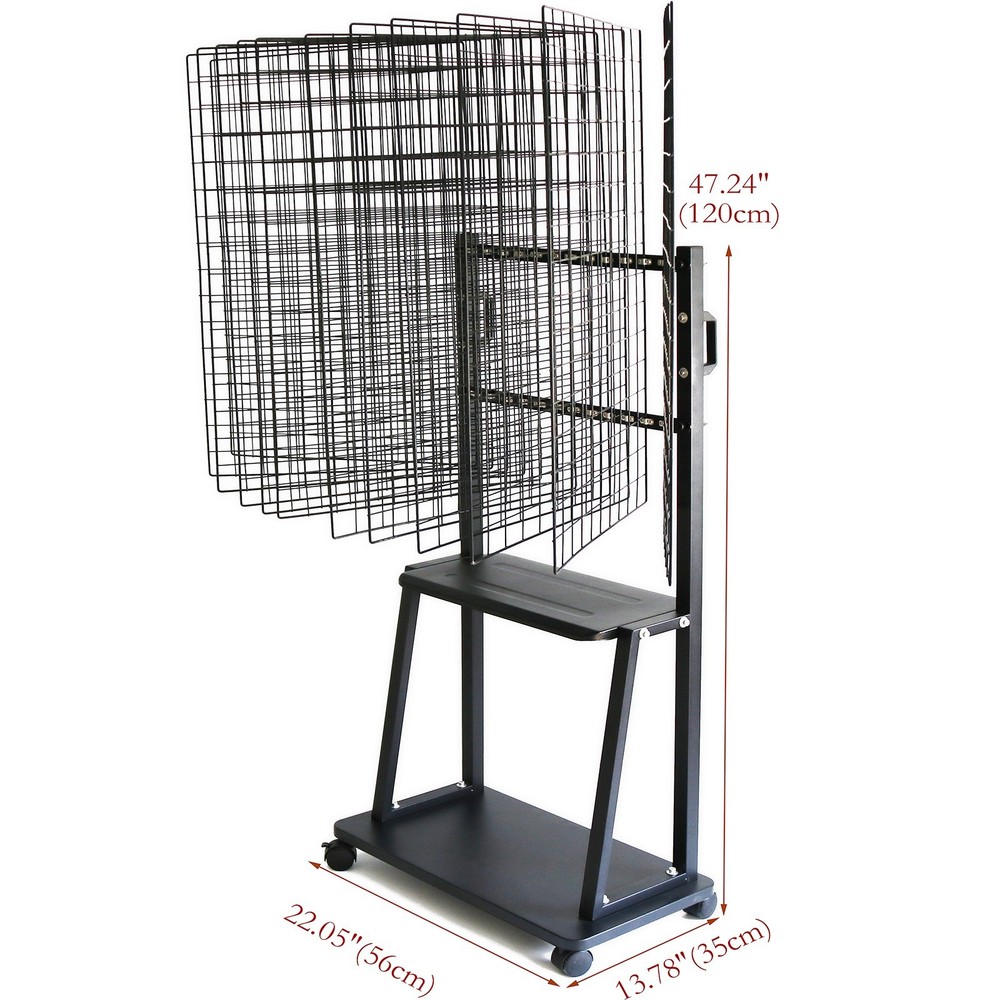 12-Panel Large Freestanding Drying Rack Mobile Vertical and Page-turning Type