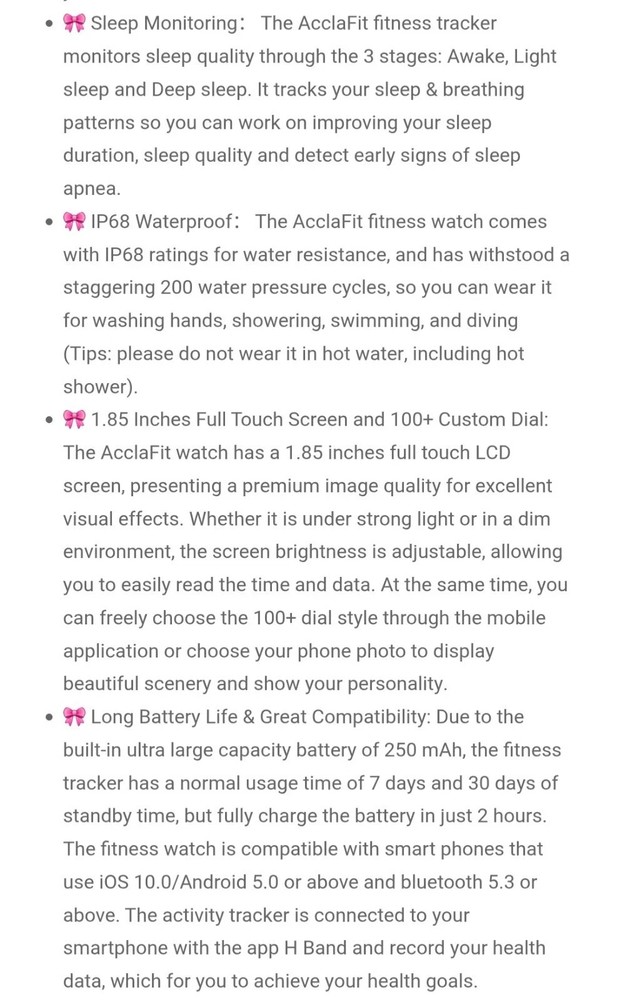 AcclaFit Smart Watch-pink