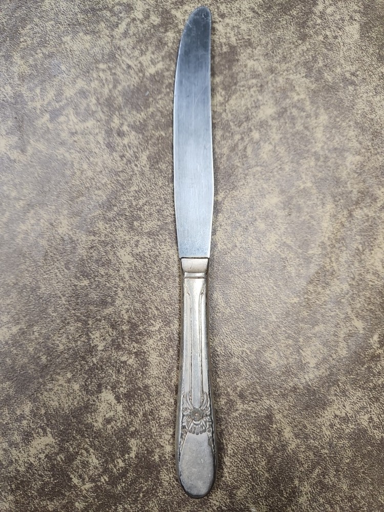 Wm. Rogers Beloved Pattern Silver Plate Dinner Knife No Monogram Wear Tarnish