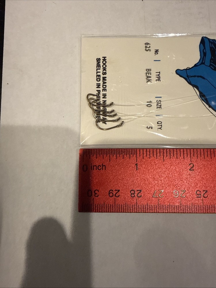 Mustad Snelled Hooks Ref 625 Size 10 Qty 5 Per Pack