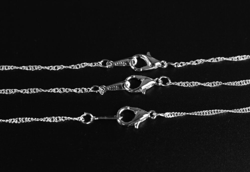 10pcs/lot 2mm 925 Silver Plated Water Wave Chain Necklaces 16" 18" 20" 24"