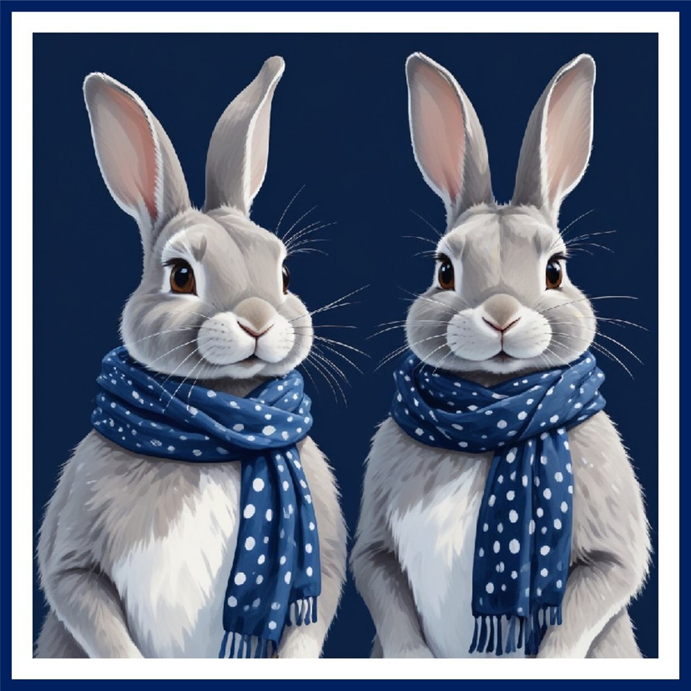30 Custom Cute Bunnies Personalized Address Labels