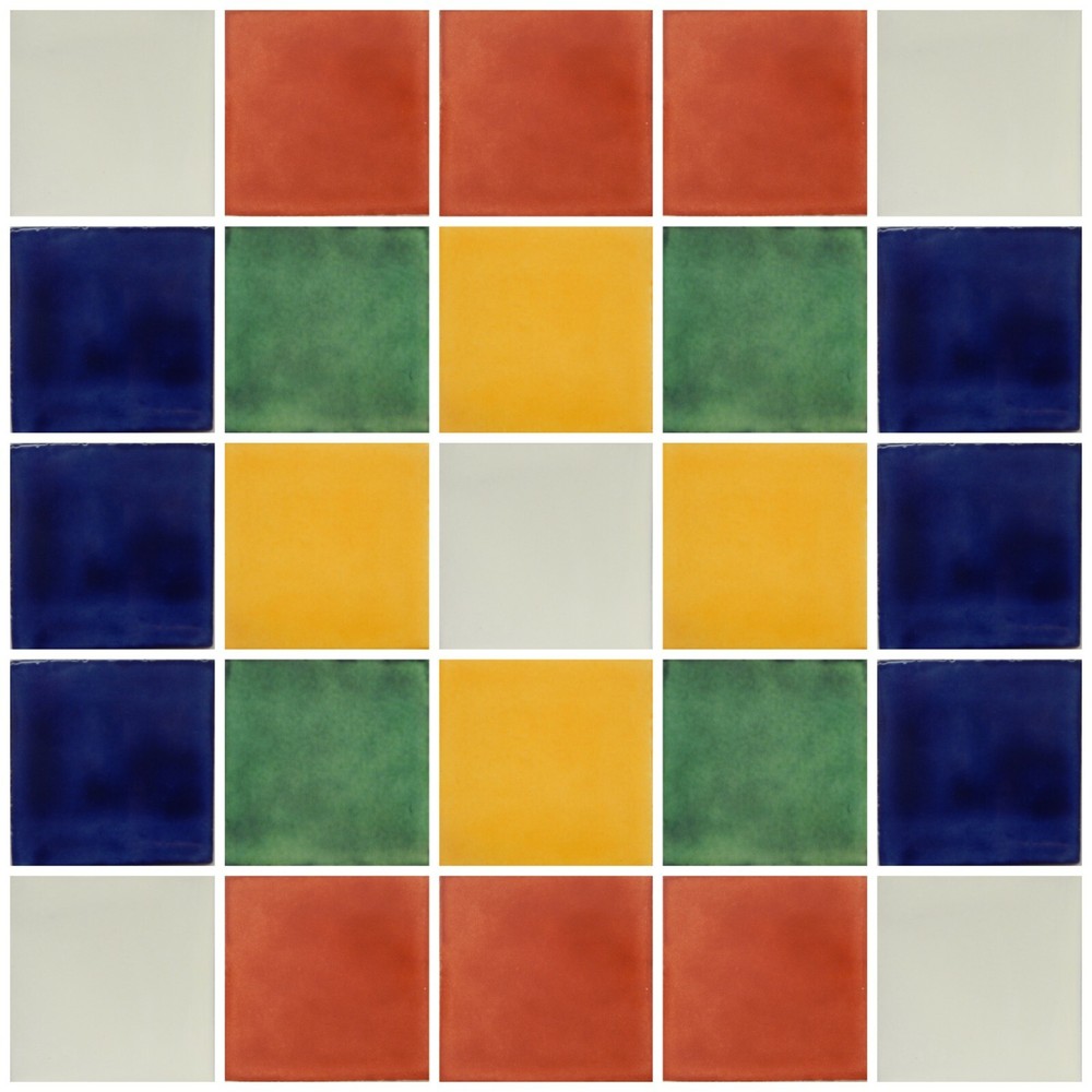 50 Mexican Talavera Handmade Tiles 4x4 Assorted SOLID COLORS