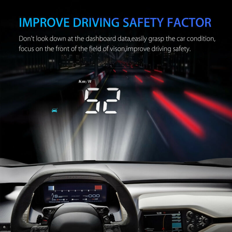 M8 Car HUD Head Up Display OBD2 II EUOBD Overspeed Warning System Projector