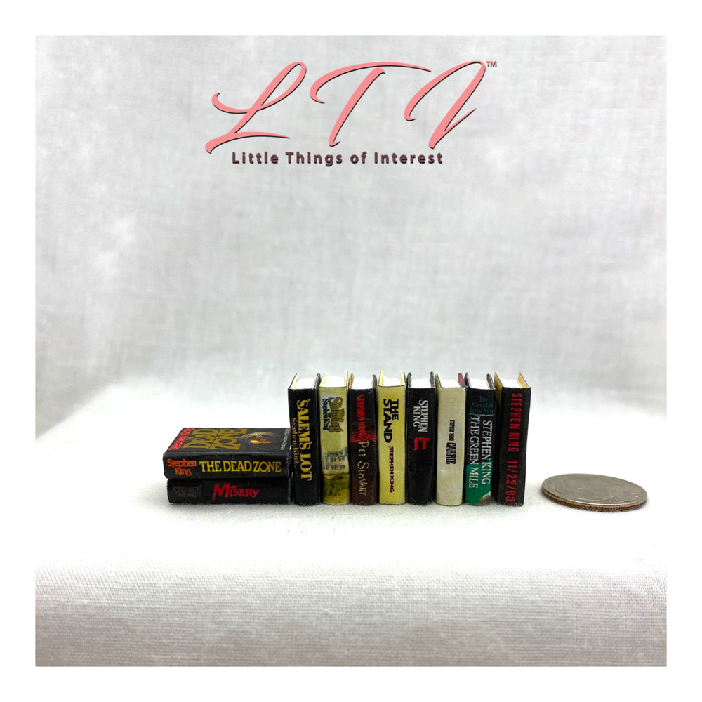 Kit STEPHEN KING BOOK SET 10 Pc Kit Instruction Tutorial Miniature 1:12 Scale